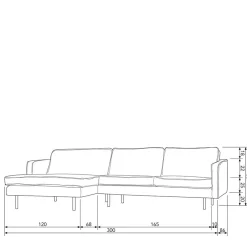 Wohnen Retro Möbel|Sofas*Retro Velvet Ecksofa in Taupe - Museo