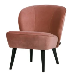 Wohnen Retro Möbel|Sessel*Retro Vintage Sessel in Altrosa Samt - Ventura