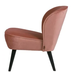 Wohnen Retro Möbel|Sessel*Retro Vintage Sessel in Altrosa Samt - Ventura