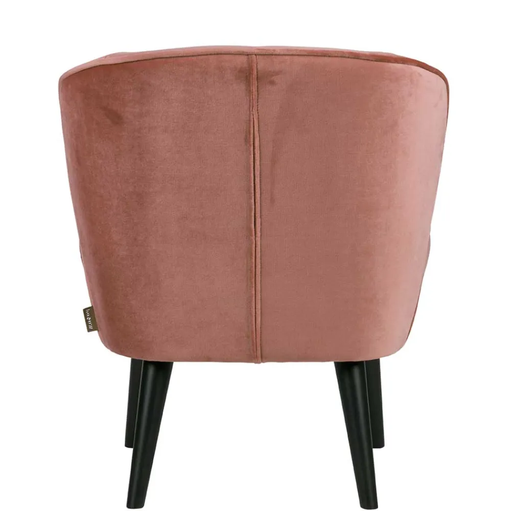 Wohnen Retro Möbel|Sessel*Retro Vintage Sessel in Altrosa Samt - Ventura