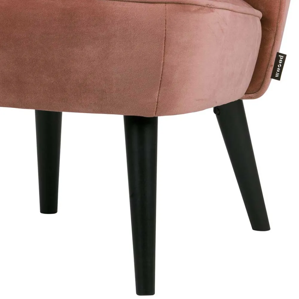 Wohnen Retro Möbel|Sessel*Retro Vintage Sessel in Altrosa Samt - Ventura