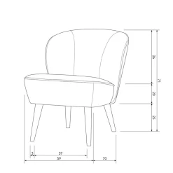 Wohnen Retro Möbel|Sessel*Retro Vintage Sessel in Altrosa Samt - Ventura