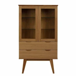 Wohnen Sideboards & Kommoden|Esszimmer-Vitrinen*Retro Vitrine in Eichefarben - Number