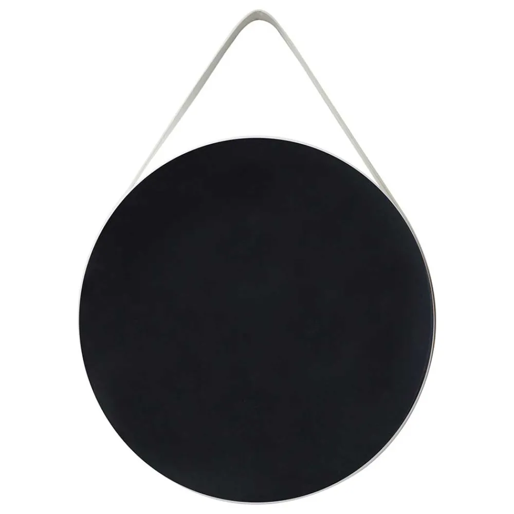 Wohnen Spiegel|Flurspiegel*Retro Wandspiegel mit Kunstleder in Weiß - Composia