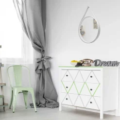 Wohnen Spiegel|Flurspiegel*Retro Wandspiegel mit Kunstleder in Weiß - Composia