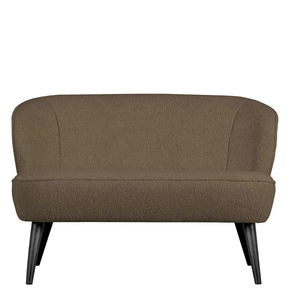 Wohnen Retro Wohnzimmersofa in Hellbraun Plüsch - Kermita