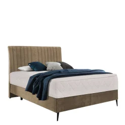 Wohnen Retrodesign Boxspringbett in Beige Velours - Hannah