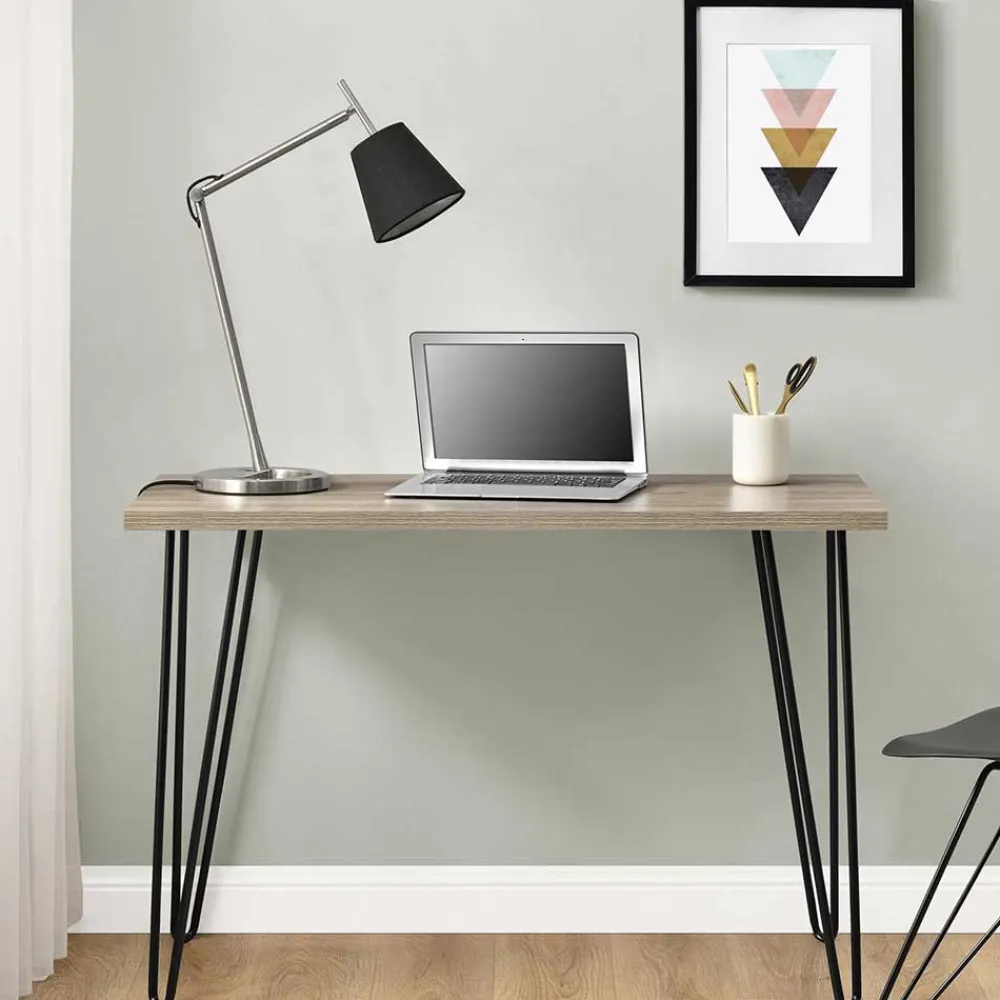 Wohnen Retrodesign Schreibtisch mit Haarnadel Beinen - Dressed