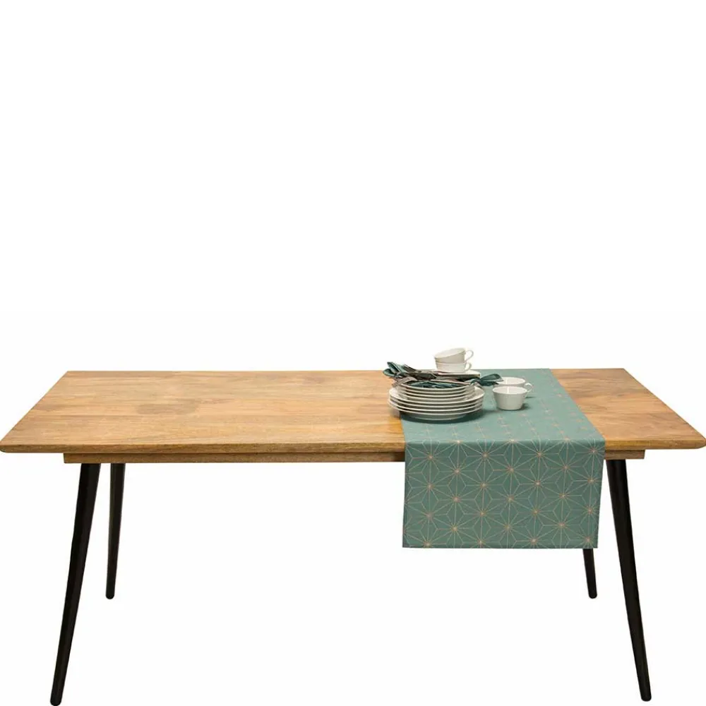 Wohnen Retro-Esstisch aus Mangobaum Massivholz - Offia