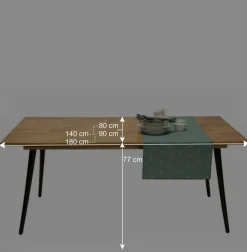 Wohnen Retro-Esstisch aus Mangobaum Massivholz - Offia