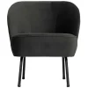 Wohnen Retrosessel in Schwarz mit Samtbezug - Betty
