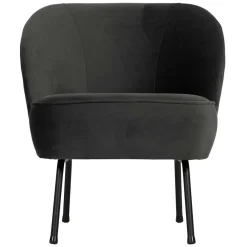 Wohnen Retrosessel in Schwarz mit Samtbezug - Betty