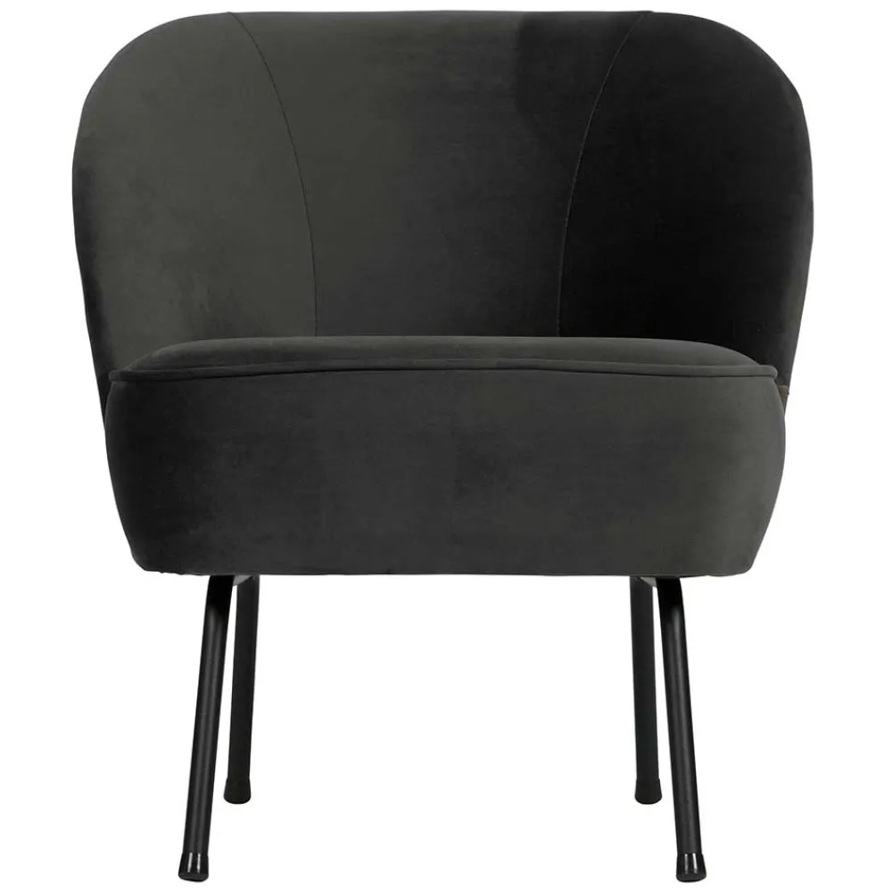 Wohnen Retrosessel in Schwarz mit Samtbezug - Betty