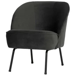Wohnen Retrosessel in Schwarz mit Samtbezug - Betty