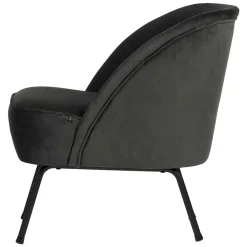 Wohnen Retrosessel in Schwarz mit Samtbezug - Betty