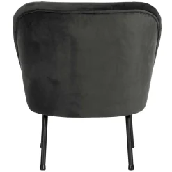 Wohnen Retrosessel in Schwarz mit Samtbezug - Betty