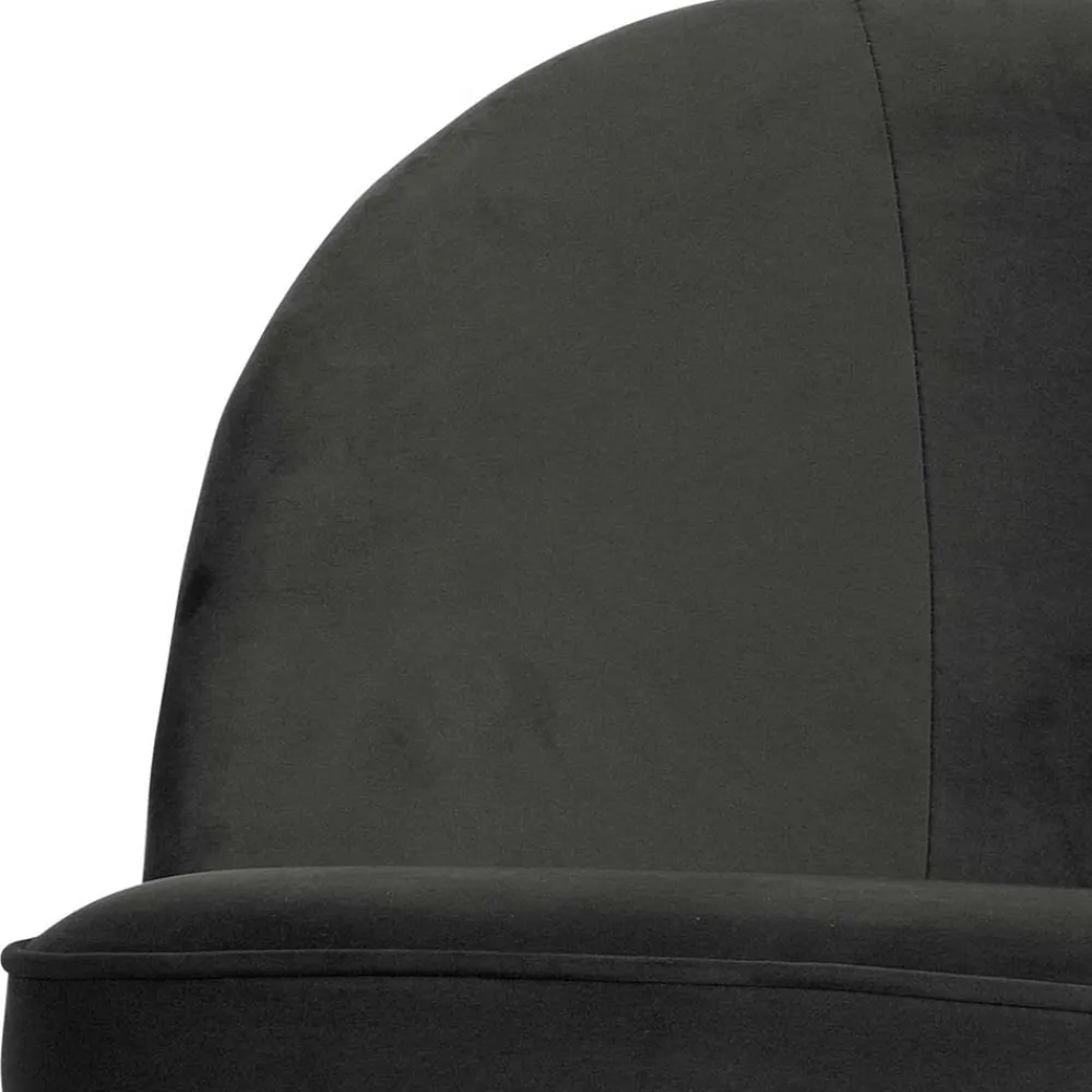 Wohnen Retrosessel in Schwarz mit Samtbezug - Betty