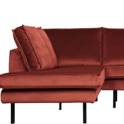 Wohnen Retrosofa in L-Form in Kastanienbraun - Enzing