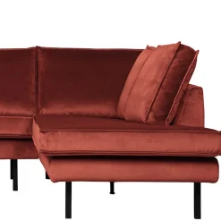 Wohnen Retrosofa in L-Form in Kastanienbraun - Enzing