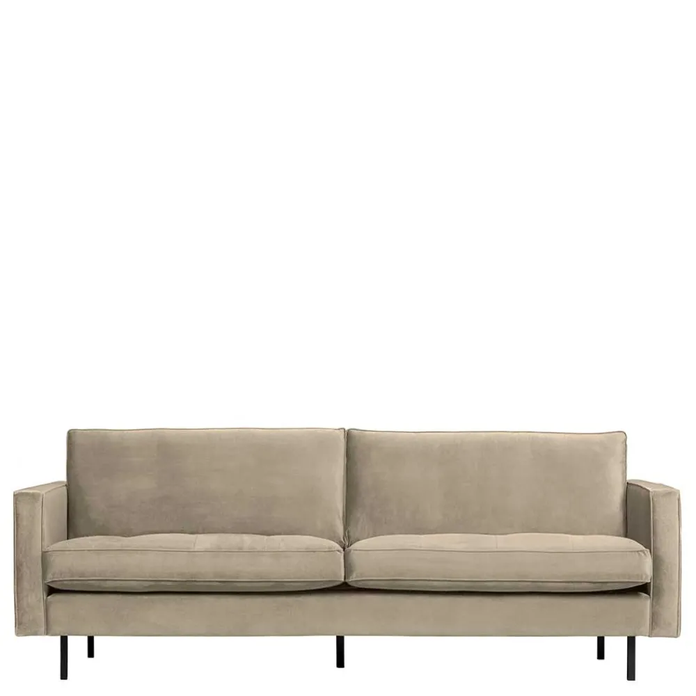 Wohnen Retrosofa mit drei Sitzplätzen in Khaki - Afeiro