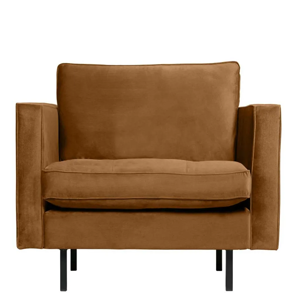 Wohnen Retrostil Samtsessel in Honigfarben - Saguan I