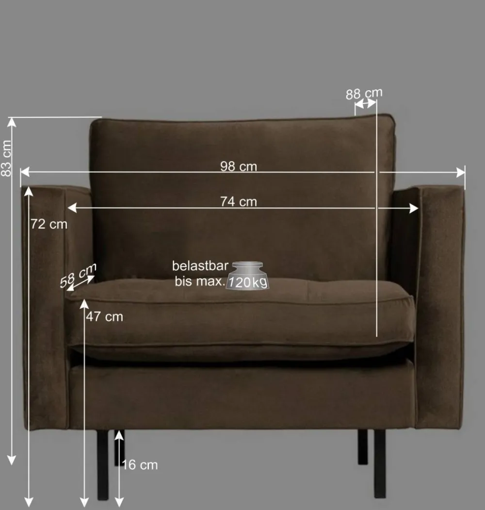 Wohnen Retrostil Samtsessel in Honigfarben - Saguan I