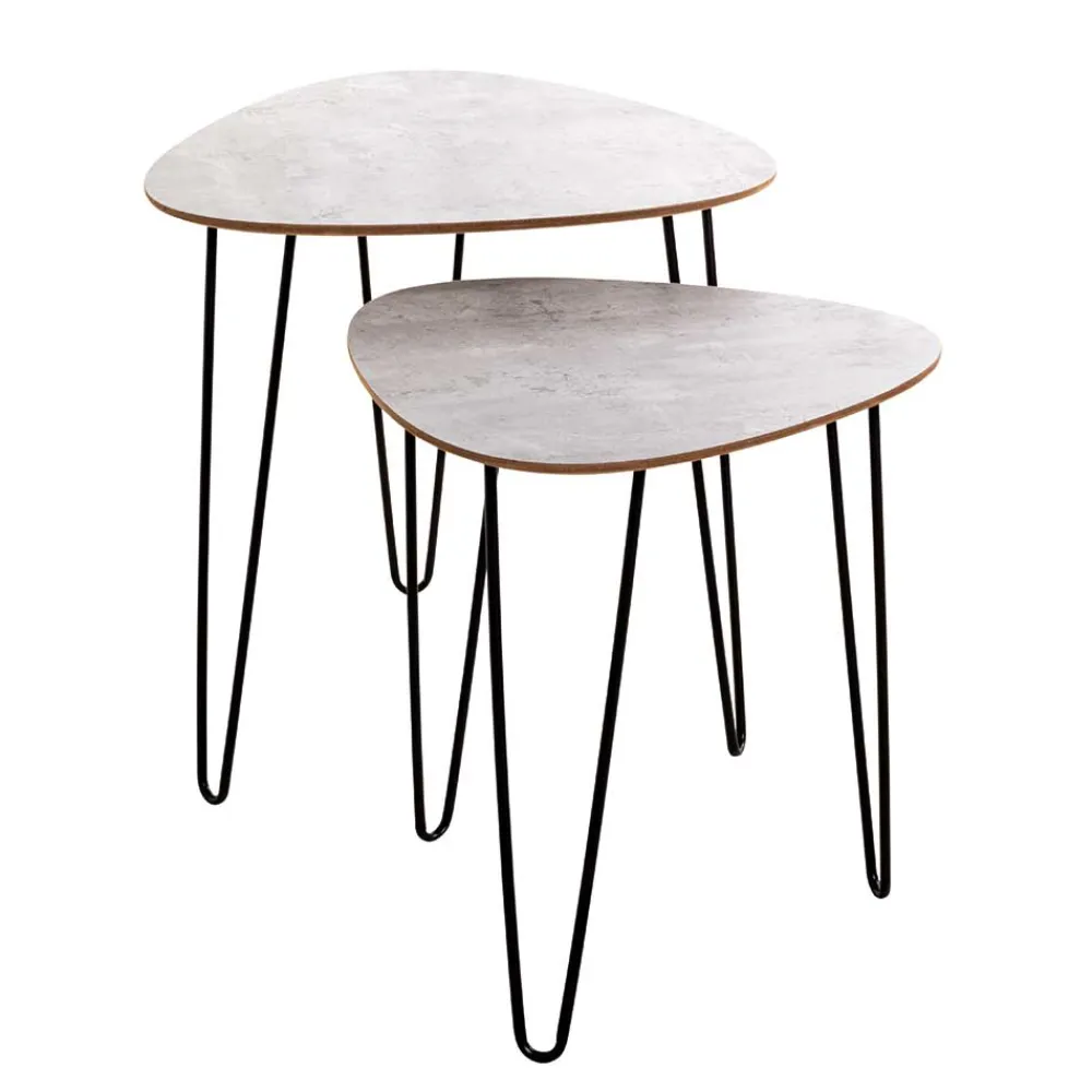 Wohnen Retrostil Zweisatztisch Set - Luoretta (zweiteilig)