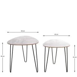 Wohnen Retrostil Zweisatztisch Set - Luoretta (zweiteilig)