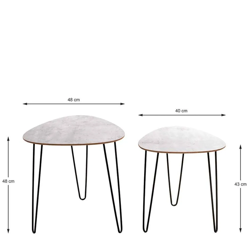 Wohnen Retrostil Zweisatztisch Set - Luoretta (zweiteilig)