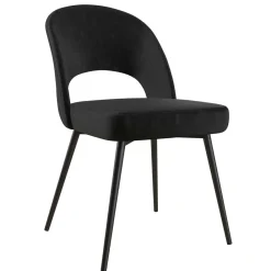 Wohnen Retro Möbel|Küchenstühle*Retrostuhl in Schwarz Samt - Magan