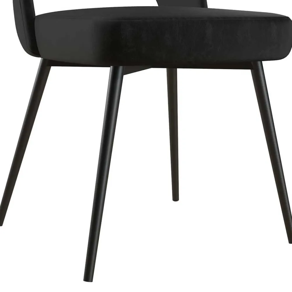 Wohnen Retro Möbel|Küchenstühle*Retrostuhl in Schwarz Samt - Magan