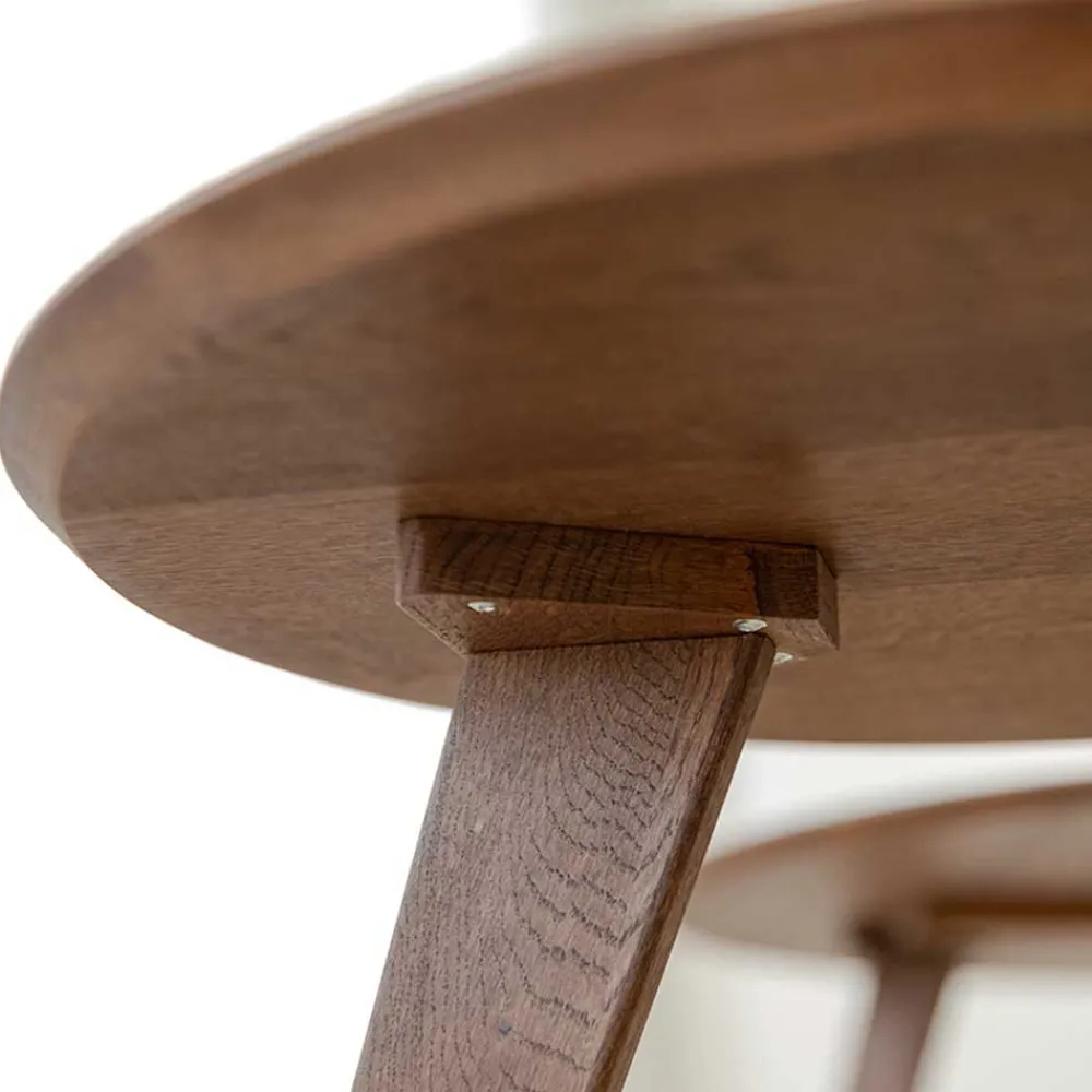 Wohnen Retro-Wohnzimmertisch aus braun geöltem Eichenholz - Borganel