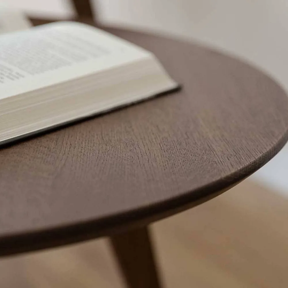 Wohnen Retro-Wohnzimmertisch aus braun geöltem Eichenholz - Borganel