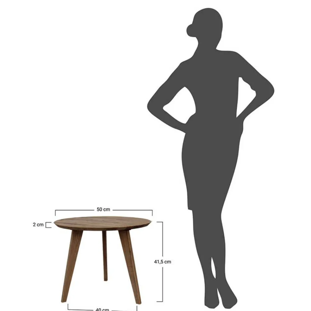 Wohnen Retro-Wohnzimmertisch aus braun geöltem Eichenholz - Borganel