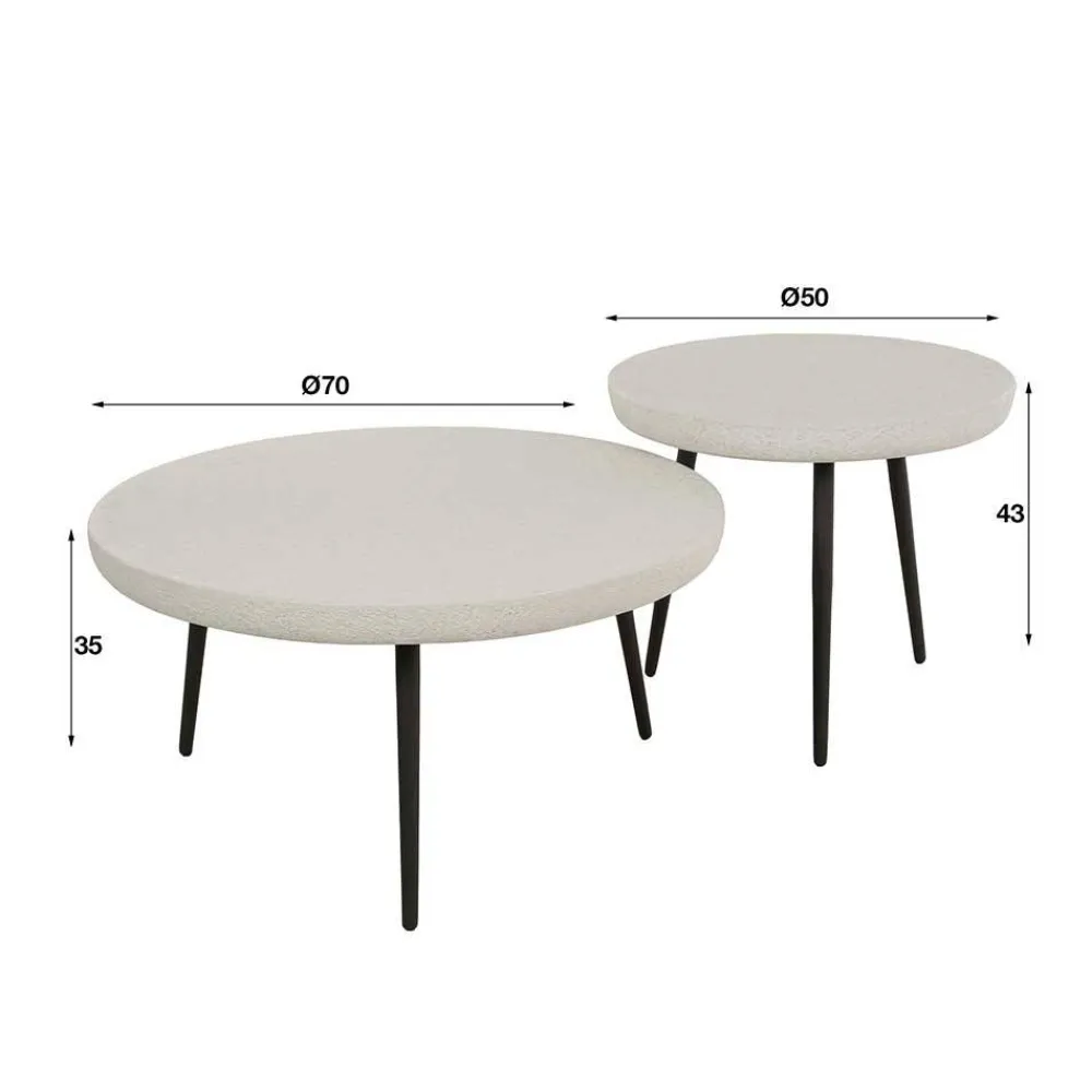 Wohnen Retro-Wohnzimmertische aus Marmorkomposit - Percos (zweiteilig)