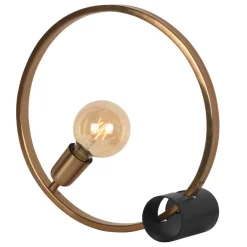 Wohnen Lampen & Leuchten*Ringförmige Tischlampe in Gold & Schwarz - Tobago