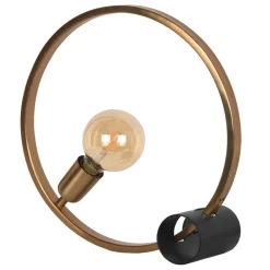 Wohnen Lampen & Leuchten*Ringförmige Tischlampe in Gold & Schwarz - Tobago