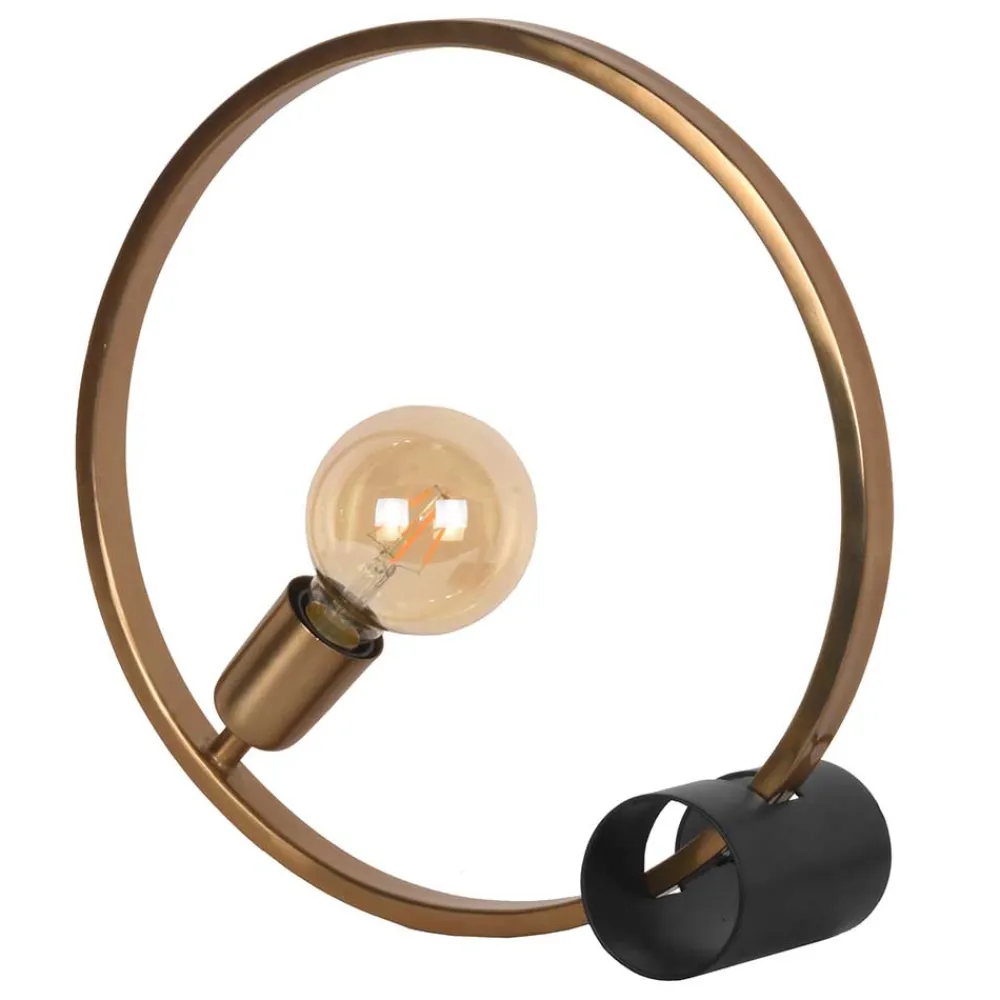 Wohnen Lampen & Leuchten*Ringförmige Tischlampe in Gold & Schwarz - Tobago