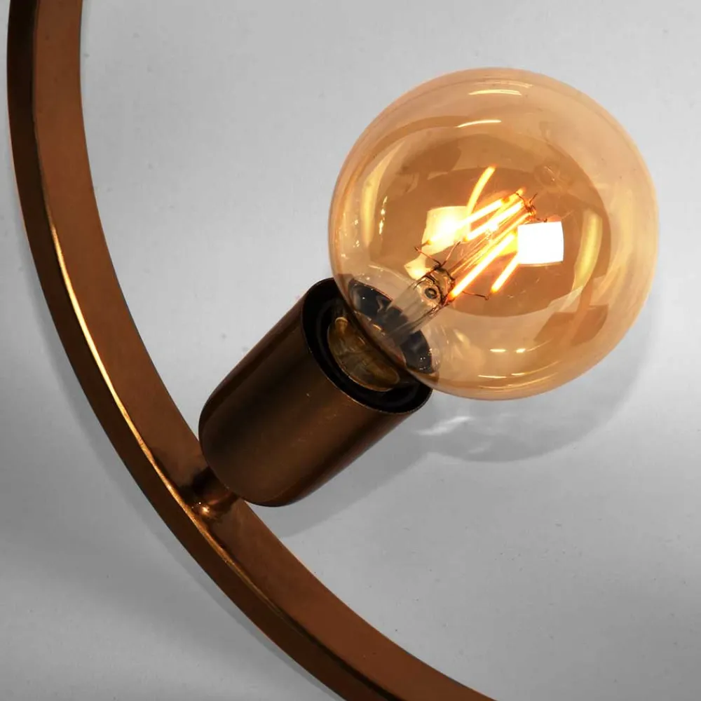 Wohnen Lampen & Leuchten*Ringförmige Tischlampe in Gold & Schwarz - Tobago