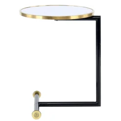 Wohnen Rollbarer Anstelltisch in Weiß & Gold & Schwarz - Tonnato