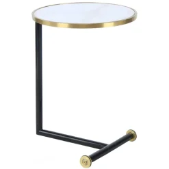 Wohnen Rollbarer Anstelltisch in Weiß & Gold & Schwarz - Tonnato