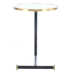 Wohnen Rollbarer Anstelltisch in Weiß & Gold & Schwarz - Tonnato