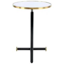 Wohnen Rollbarer Anstelltisch in Weiß & Gold & Schwarz - Tonnato