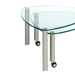 Wohnen Glasmöbel|Küchentische*Rollbarer Couchtisch Gero mit 2 Glasplatten