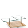 Wohnen Rollbarer Sofatisch mit Glasplatten - Borgetto