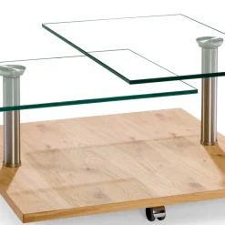Wohnen Rollbarer Sofatisch mit Glasplatten - Borgetto