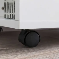 Wohnen Wohnzimmer-Regale|Esszimmerregale*Rollbares Regal in Weiß beschichtet - Arletta