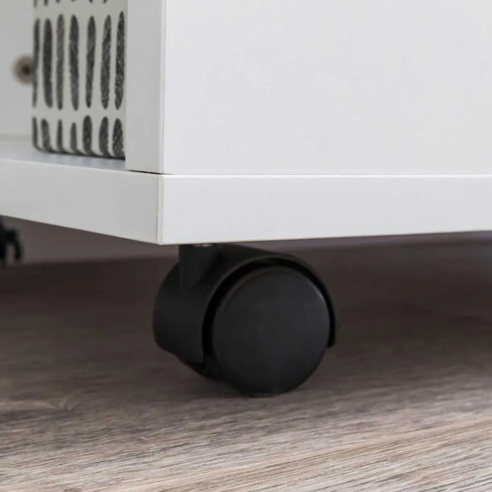 Wohnen Wohnzimmer-Regale|Esszimmerregale*Rollbares Regal in Weiß beschichtet - Arletta