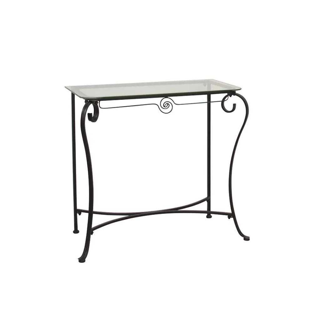 Wohnen Telefontische*Romantischer Metall Konsolentisch Cizio mit Glasplatte