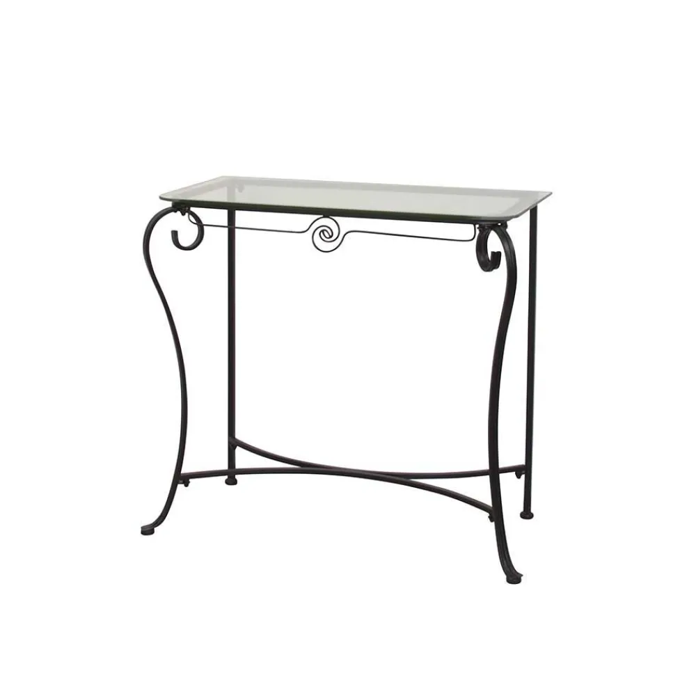 Wohnen Telefontische*Romantischer Metall Konsolentisch Cizio mit Glasplatte